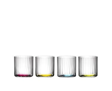 Бокали для вина O Happy H2O-Optik - рожевий/зелений/жовтий/блакитний - набір з 4 шт., склянки для напоїв, кришталь, можна мити в посудомийній машині - 5414/22