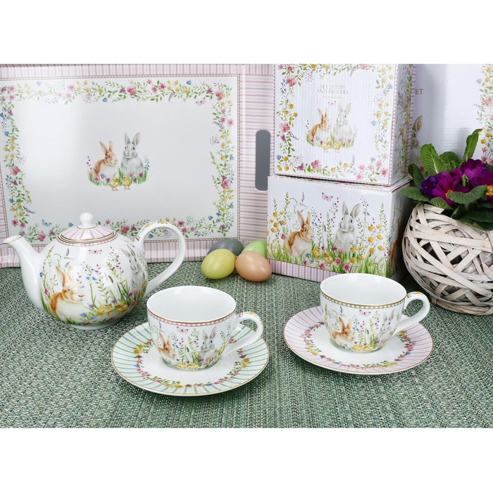 Красочный чайный набор для 2 человек на Пасху MamboCat