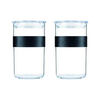 Набір із 2 банок 1 л з кришками, прозорий пластик Presso Bodum
