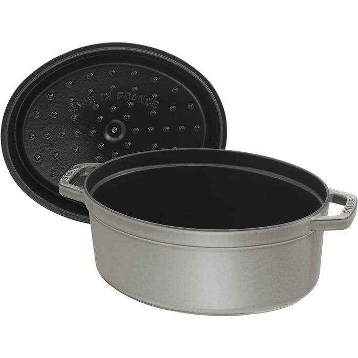 Чавунна жаровня/кокот STAUB, овальна 6,7 л, (37 см, графітово-сіра)