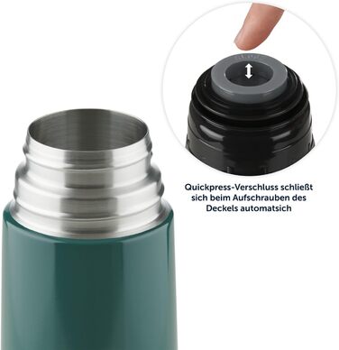 Термос Blumtal Eifel з нержавіючої сталі 500 мл - герметичний термос з чашкою для пиття в дорозі, ізолює гарячі напої, темно-зелений 500 мл темно-зелений