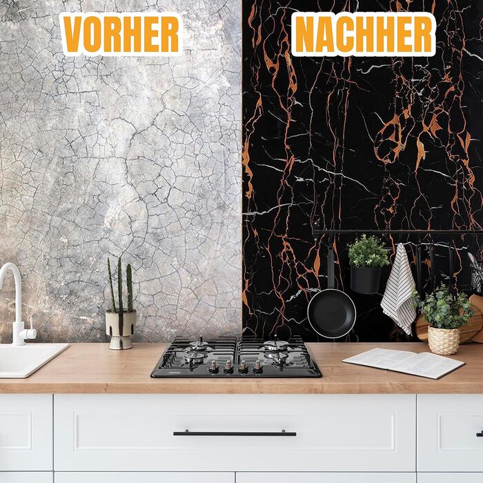 Стінові панелі AS Country Stone під мармур 60x120 см ПВХ-облицювання стіни з пластикових панелей для кухні, ванної кімнати тощо Панель кухонного фартуха (4 шт., Драган)