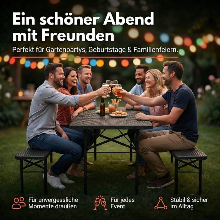 Стіл для кемпінгу чорний ALBATROS