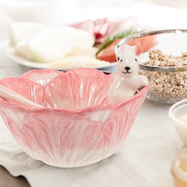 Набір мисок у формі кролика з ложкою рожевий BOSUGE