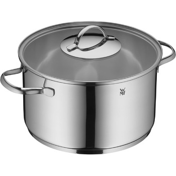Набір індукційних каструль WMF Aparto Advantage Pot Set зі скляною кришкою, полірована нержавіюча сталь Cromargan, набір індукційних каструль без покриття, можна мити в посудомийній машині (набір каструль) (24 см)