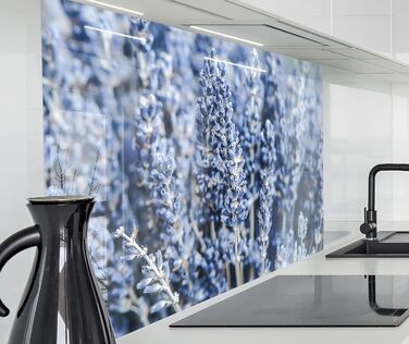 Кухонний фартух timalo зі скляним виглядом Північне море, очерет, захід сонця, океан, солома 2 мм акрилове скло Бризокості для плити, кухонний скляний фартух, акрилова скляна настінна панель, захисна панель для фартуха (180 x 58 см, 322- Блакитно-лавандов