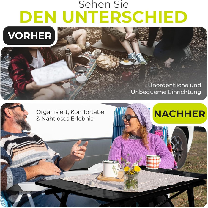 Складний багатофункціональний стіл для кемпінгу 90 х 51 см Werkfox