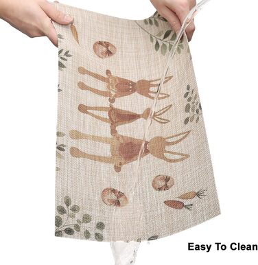 Двосторонні килимки для серветок, що миються, набір із 6 шт. , пасхальні яйця з квітами, прикраса столу з мультяшним кроликом, пасхальні, весняні, бенкетні килимки, декор для святкової вечірки, сезонні килимки, бежевий (світло-коричневий 9)