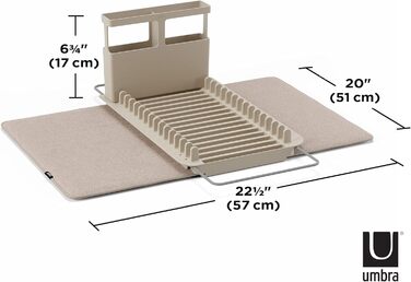Подставка-сушилка для посуды с ковриком 51 х 57 см цвет лат. Udry Over the Sink Umbra