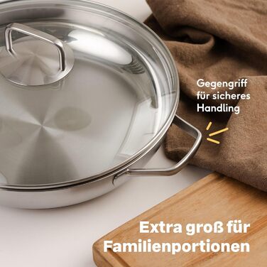 Набір з 4 сковорідок 20, 24, 28 та 32 см, нержавіюча сталь без покриття Silberthal