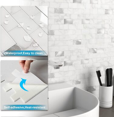 Наклейка на плитку для кухонного фартука 5 шт BeNice