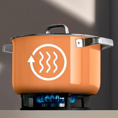 Набор кастрюль со стеклянными крышками, 4 предмета, оранжевый Fusiontec Mineral Pro WMF