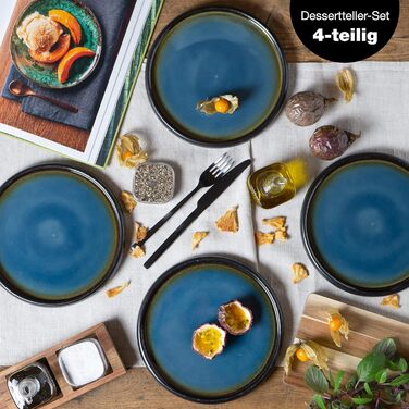 Керамічна супова тарілка 19см Керамічна миска для супу, локшини, салату або мюслі (4 шт. маленькі тарілки), 4 шт.