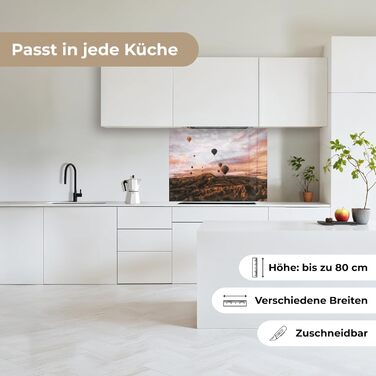 Кухонний фартух 60x80 см Самоклеючий захисний екран для кухні Кухонний фартух Кухонні фасади Кухонні фартухи Кухонна стіна Вода - Пейзаж - (Пейзаж - Повітряна куля, 60 x 80 см)