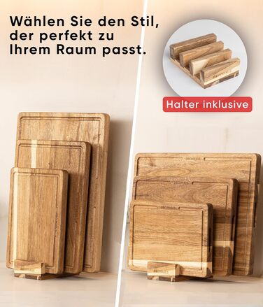 Набір обробних дощок з натурального акацієвого дерева 3 шт Deco haus