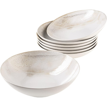 Набор тарелок Mser, керамогранит Ossia, 6 персон, белый/бежевый (набор чаш)