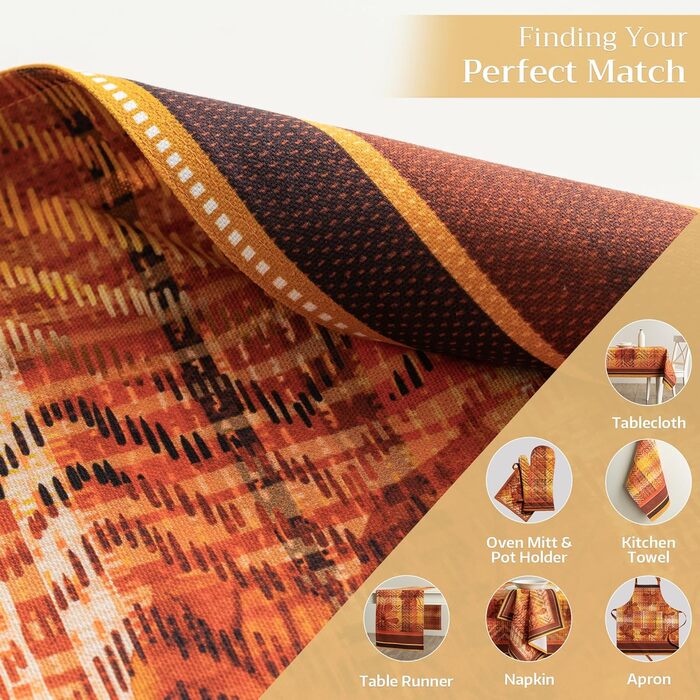 Бавовняні килимки для серветок, набір з 4 шт. , декоративні килимки для серветок, пасхальні килимки, що миються, для свят, вечерь, весни, літа (33 см x 48 см) (11 - тартан на День подяки), 39Hermine 100