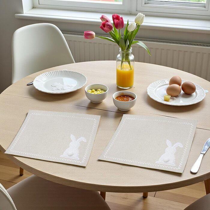 Фетрові серветки, пасхальна прикраса, 45 x 35 см - 4 шт. и, серветки, скатертини, серветки Великодній заєць, пасхальна прикраса, весняна прикраса столу прикраса та захист для обіднього столу, столу у вітальні