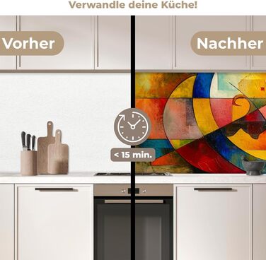 Кухонний фартух 60x80 см Самоклеючий настінний захисний екран для кухні Кухонний фартух Кухонні фасади Кухонні фартухи Кухонна стіна Вода - Пейзаж - (Мистецтво - Абстрактне, 60 x 200 см)