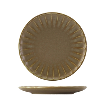 Тарелка Coupe с зубчатым краем 20,3 см, Terra Porcelain Matt Grey Scalloped