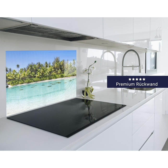 Кухонний фартух timalo зі скляним виглядом Північне море, очерет, захід сонця, океан, солома 2 мм акрилове скло Бризокості для плити, кухонний скляний фартух, акрилова скляна настінна панель, захисна панель для фартуха (220 x 58 см, 301- Морський)