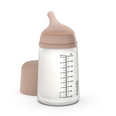 Силіконова дитяча пляшечка Zero Zero Anti-Colic Slow Flow (S), 0 місяців, пляшечка для новонароджених, сумісна з грудним вигодовуванням, 180 мл (270 мл - середня потік (M), середня)