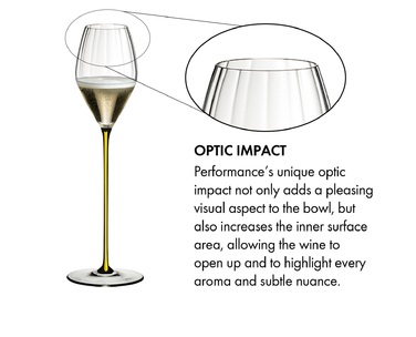 Бокал для шампанского 375 мл, желтая ножка, High Performance Riedel