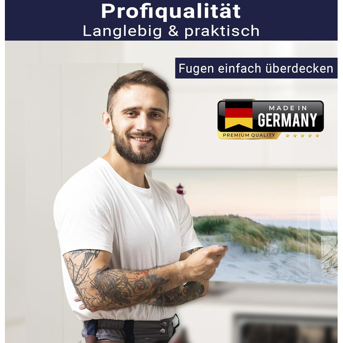 Кухонний фартух timalo зі скляним виглядом Північне море, очерет, захід сонця, океан, солома 2 мм акрилове скло Бризокості для плити, кухонний скляний фартух, акрилові скляні стінові панелі, захисна панель для фартуха (60 x 40 см, 300- Маяк)