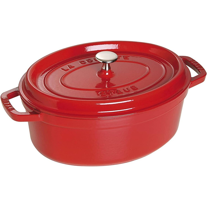 Чавунна жаровня/кокот STAUB, овальна 6,7 л, (31 см, вишнево-червона)