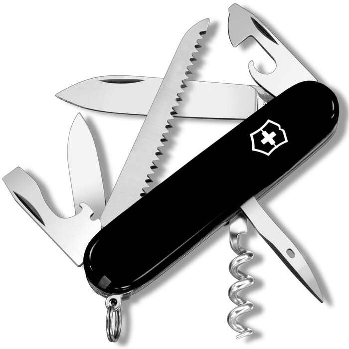 Нож швейцарский 13 функций, чорный 91 Victorinox Camper