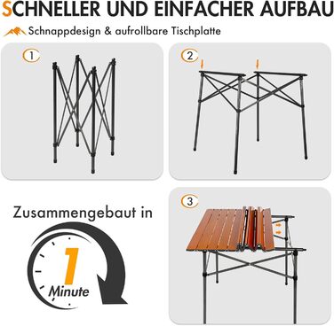 Складной походный стол для кемпинга коричневый Portal