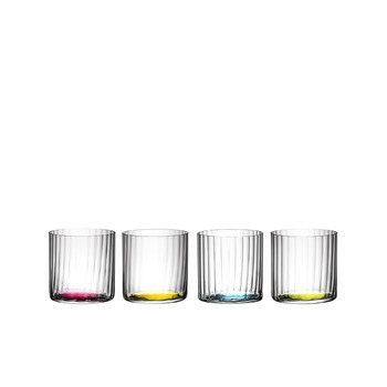 Бокали для вина O Happy H2O-Optik - рожевий/зелений/жовтий/блакитний - набір з 4 шт., склянки для напоїв, кришталь, можна мити в посудомийній машині - 5414/22