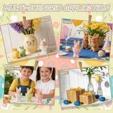 Набір із 2 порцелянових стаканчиків для яєць на Великдень, керамічні стаканчики для яєць у формі кролика, кумедні, креативні тарілки для пасхальних яєць у формі кролика, можна мити в посудомийній машині, підставка для варених яєць, великодні подарунки (A 