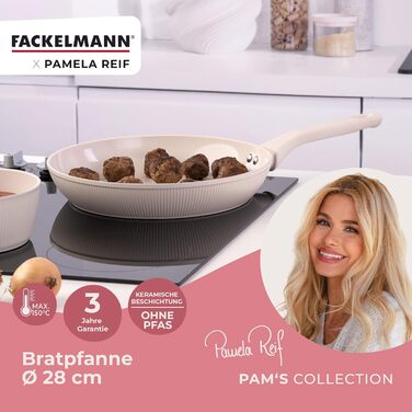 Сковорода 28 см с ребристым дизайном, пастельно-бежевый Pamela Reif Fackelmann