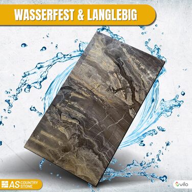 Стінові панелі AS Country Stone під мармур 60x120 см ПВХ-облицювання стіни з пластикових панелей для кухні, ванної кімнати тощо Панель кухонного фартуха (, Arebesceto Grigio)