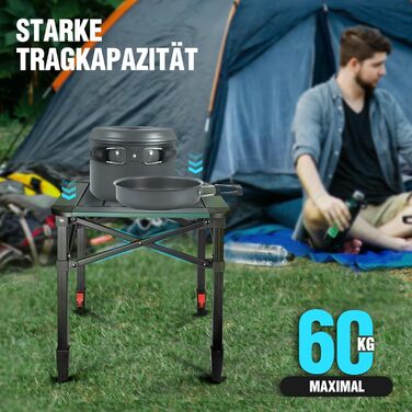 Алюминиевый раскладной стол для кемпинга 40 х 40 х 53 см VILLEY