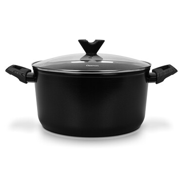 Кастрюля Fissman 26x13,5 см/6,5 л ANGELA со стеклянной крышкой алюминий с антипригарным покрытием (14608)