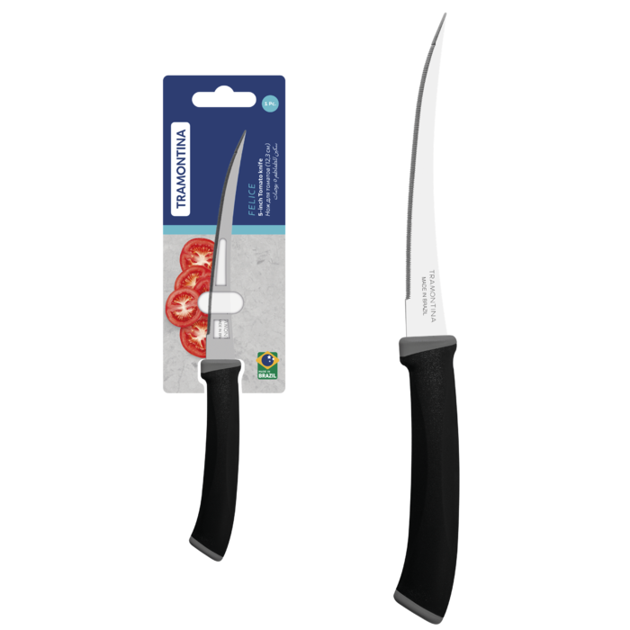 Нож для томатов Tramontina Felice black, 123 мм (7081466)