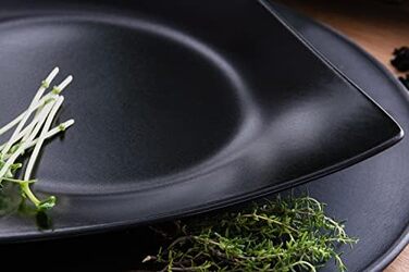 Набір посуду konsimo 12 персон Набір тарілок EPIRI Modern 36 предметів Столовий сервіз - Сервіз та набори посуду - Комбінований сервіз 12 осіб - Сервіз для сім'ї - Посуд тарілки (чорний матовий, на 12 персон)