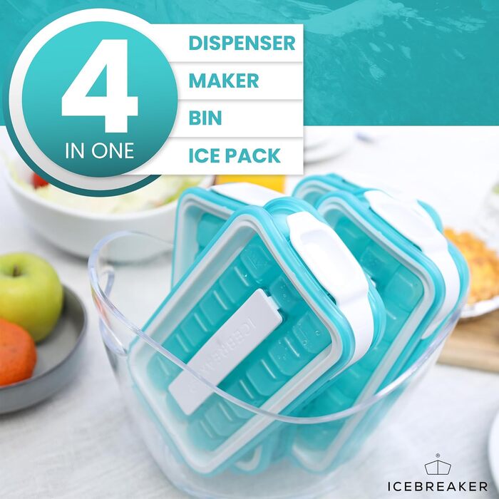 Лоток для льоду ICEBREAKER POP 2.0 - Готуйте та подавайте лід, не торкаючись його - Гігієнічний контейнер для льоду для морозильної камери - Силіконовий контейнер з кришкою - Льодогенератор на 18 кубиків льоду (Pop Pale Lemon)