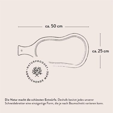 Дошка обробна з оливкового дерева 50 х 25 см das Olivenholzbrett