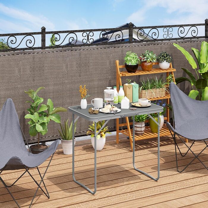 Розкладний стіл для відпочинку 80x50x70 см сірий eSituro