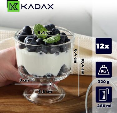 Набір креманок для мороженого 12 шт. 280 мл KADAX