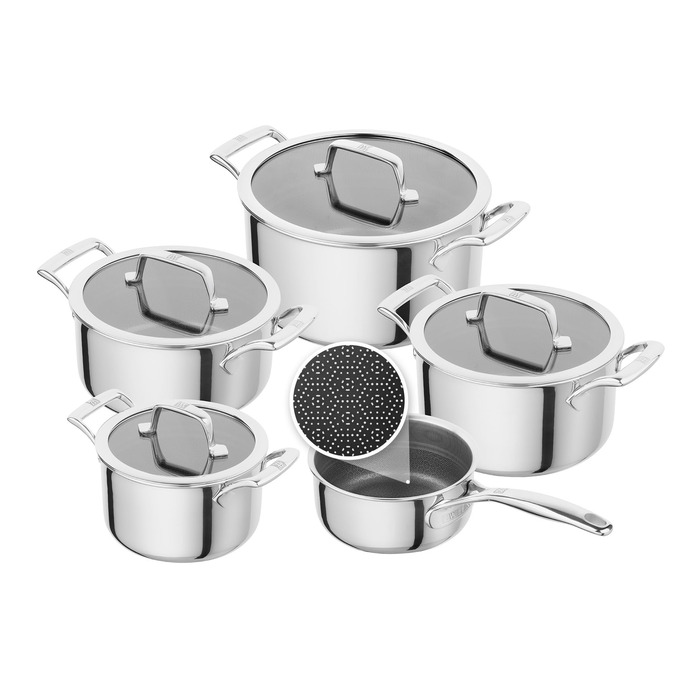 Набор кастрюль с антипригарным покрытием в форме сот со стеклянными крышками, 5 предметов Peak Zwilling