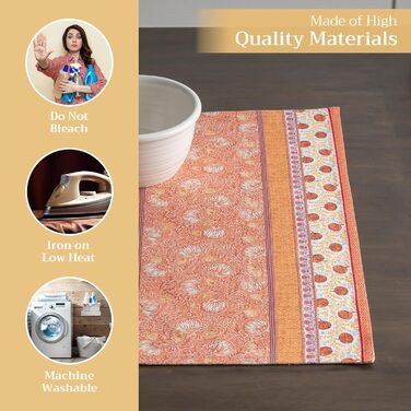 Бавовняні килимки для серветок, набір з 4 шт. , декоративні килимки для серветок, пасхальні килимки, що миються, для свят, вечерь, весни, літа (33 см x 48 см) (15 - Свято врожаю), 39Hermine 100