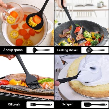 Набір кухонного приладдя, 49 предметів, чорний TAVADA