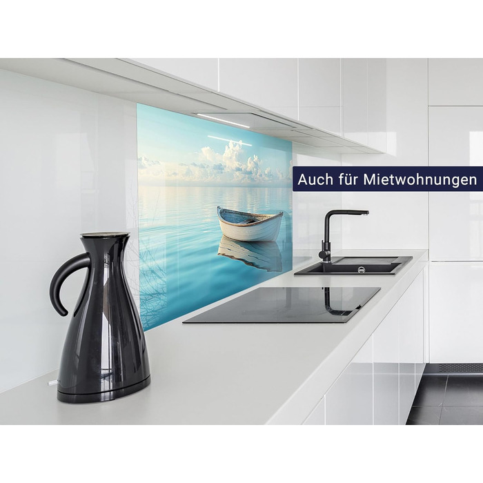 Кухонний фартух Timalo зі скляним виглядом Північне море, очерет, захід сонця, океан, солома 2-мм акрилове скло Бризкозахисна стінка для плити, скляний кухонний фартух, акрилові скляні стінові панелі, захисна панель для фартуха (280 x 58 см, 302- Весловий