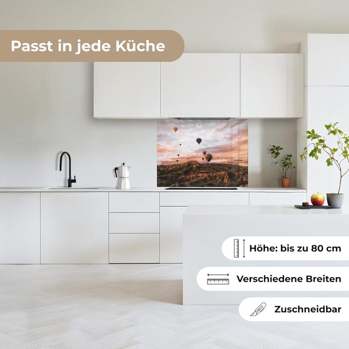 Кухонний фартух 60x80 см Самоклеючий захисний екран для кухні Кухонний фартух Кухонні фасади Кухонні фартухи Кухонна стіна Вода - Пейзаж - (Пейзаж - Повітряна куля, 60 x 80 см)